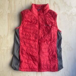 Columbia Vest Mens Medium Red Quilted Full Zip Lightweight Outdoor Casual